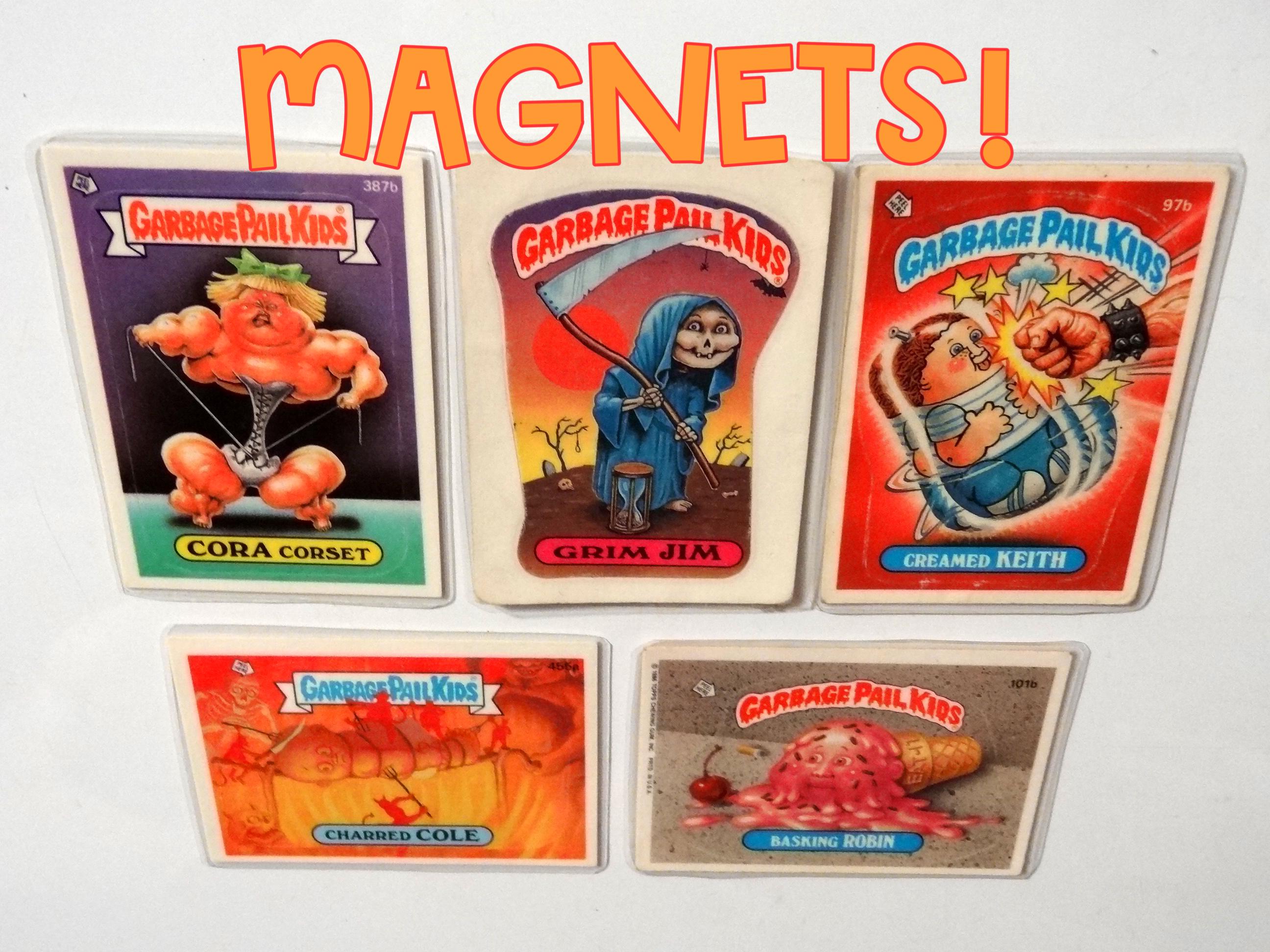 Garbage Pail Kids Magnets (set of 5) Cora Corset, Creamed Keith, Grim Jim, Charred Cole