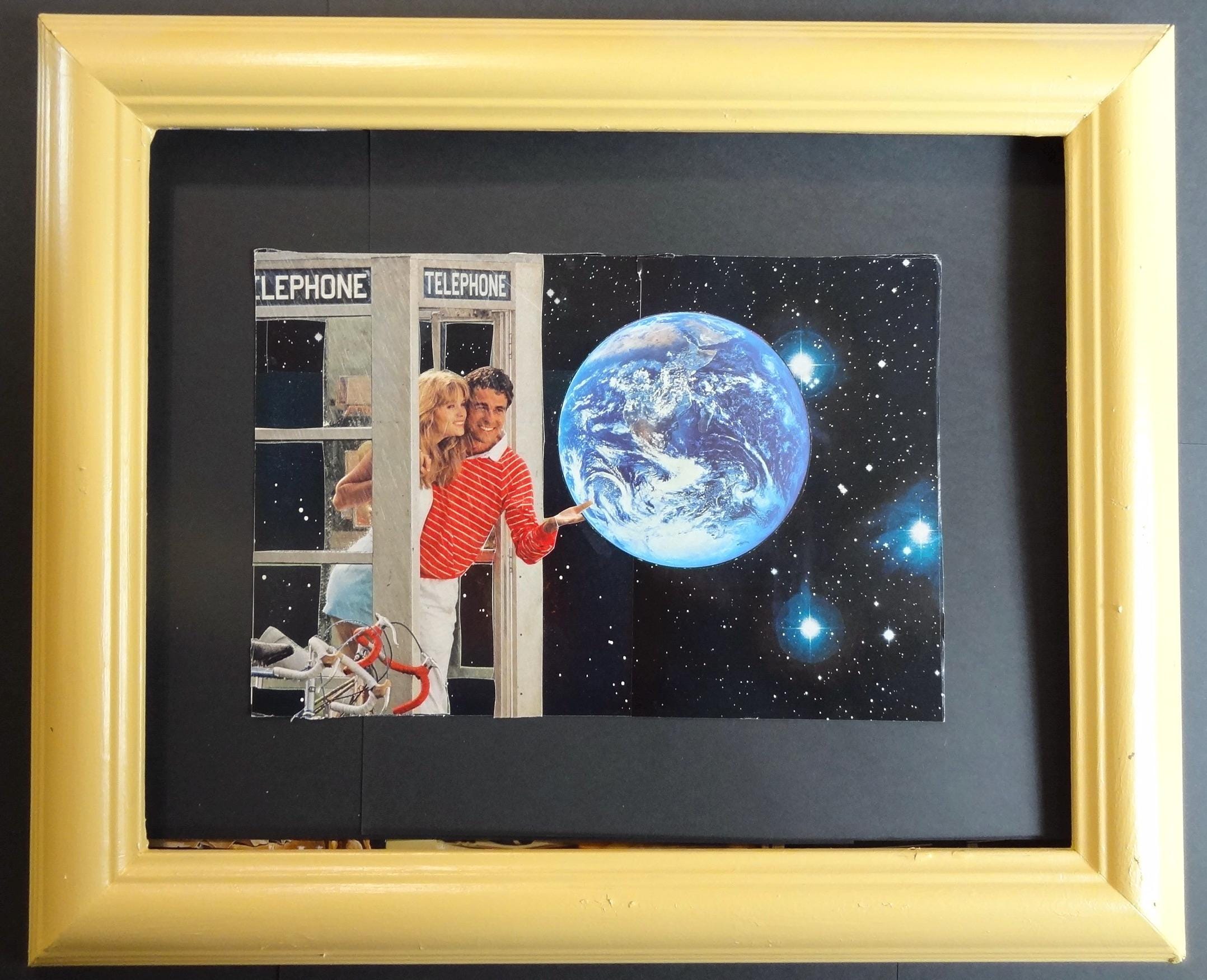 Original Surrealist Collage Art by The Lovely Ugly "The World is Yours" - NOT A PRINT - Thumbnail 2