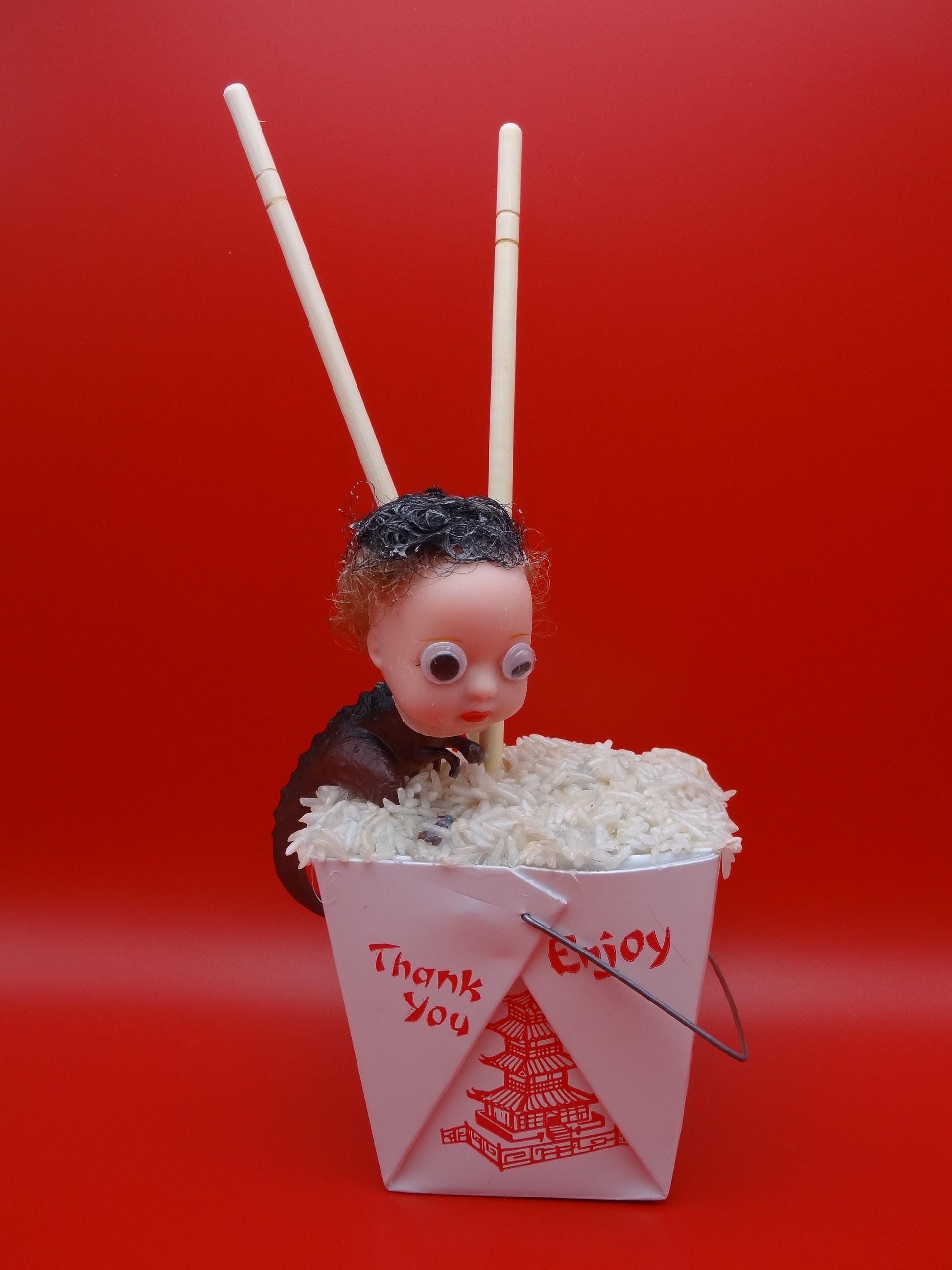 Faux Food Toy Sculpture with Dinosaur in Chinese Food - Image 1