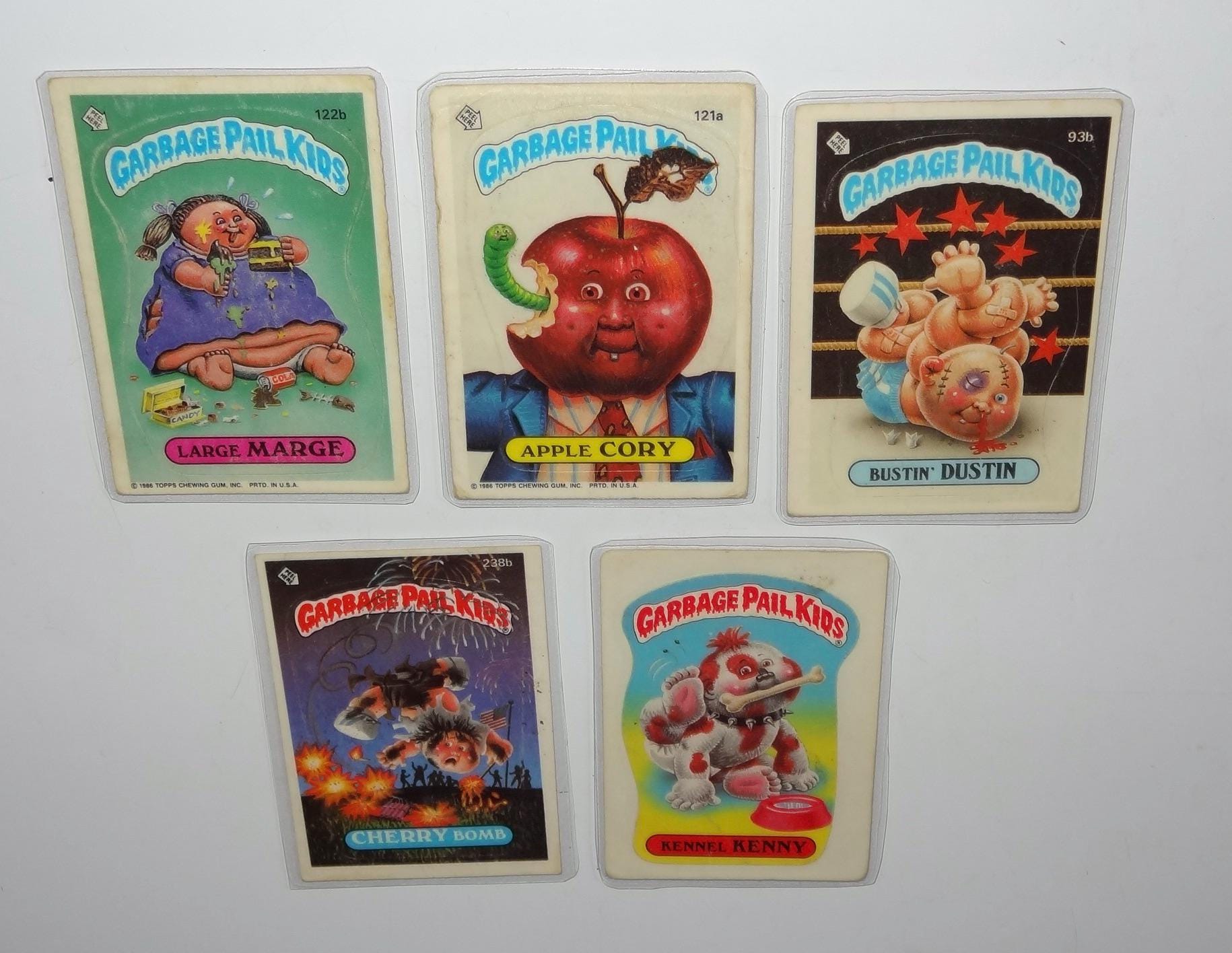 Garbage Pail Kids Magnets (set of 5) Cherry Bomb, Apple Cory, Large Marge, Bustin Dustin - Thumbnail 2