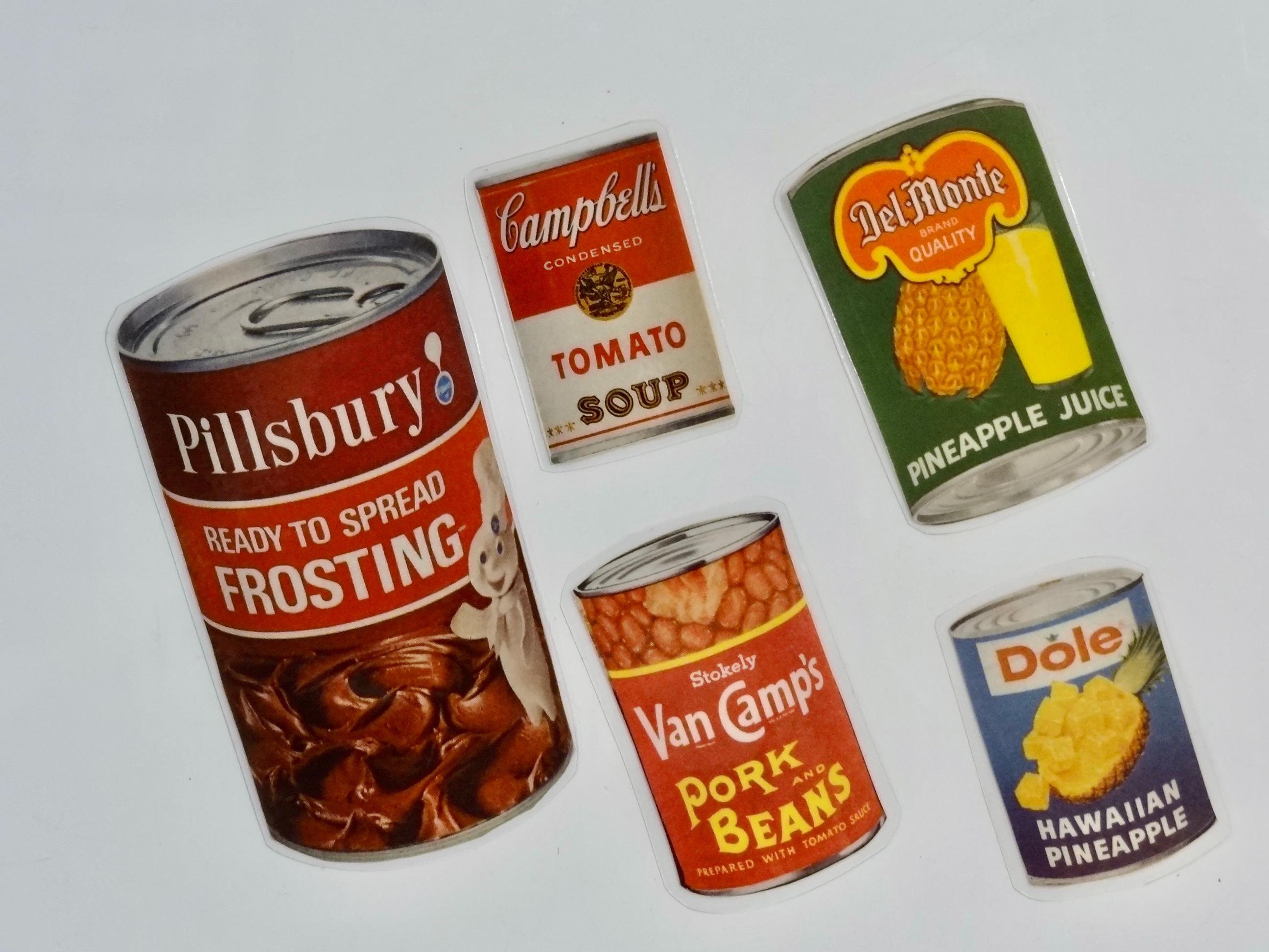 Refrigerator Magnets - Vintage Canned Goods - Set of 5 - Image 1