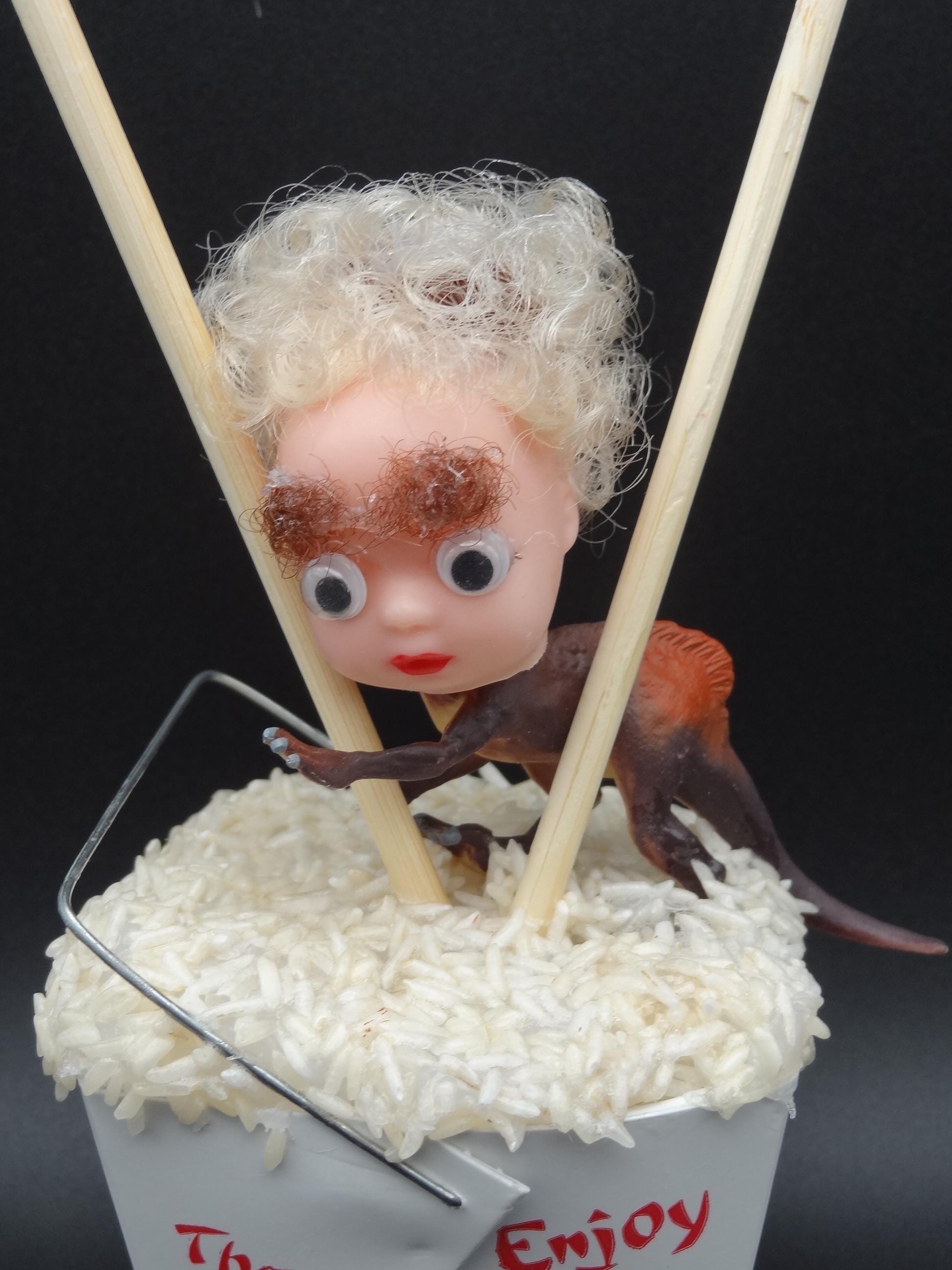 Fake Food Tchotchke with Dinosaur Baby Head - Thumbnail 4