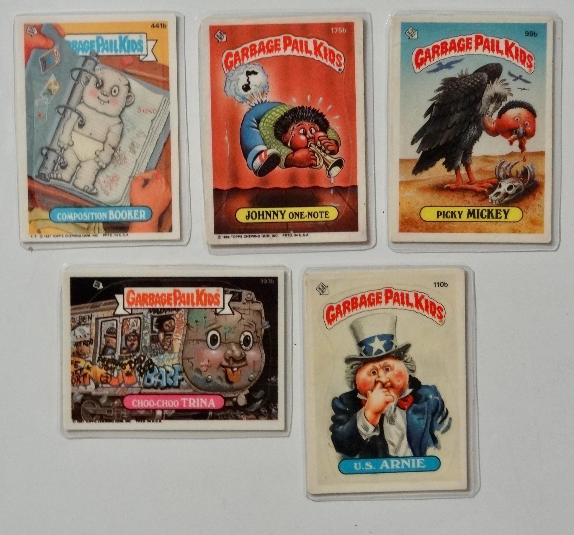 Garbage Pail Kids Magnets (set of 5) Picky Mickey, US Arnie, Choo Choo Trina, Composition Booker, Johnny One-Note - Thumbnail 2