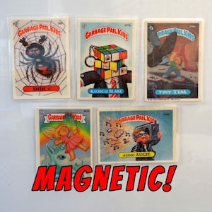 Garbage Pail Kids Magnets (set of 5) Didi T, Impaled Gail, Tiny Tim, Audio Augie, Blockhead Blake