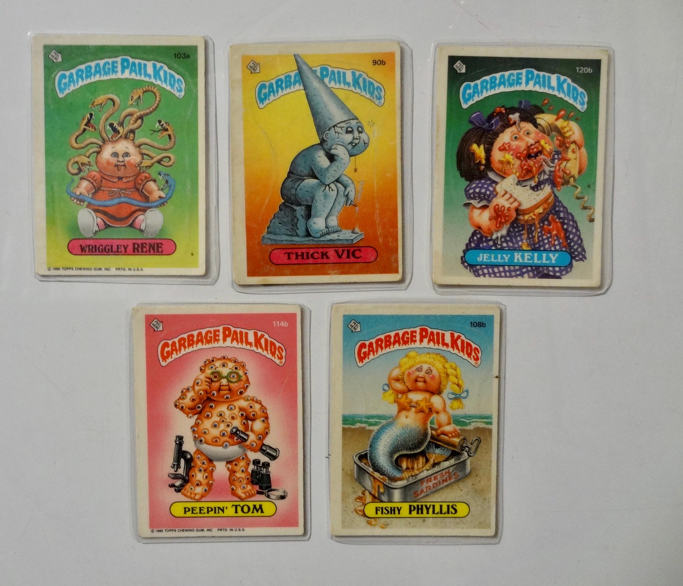 Garbage Pail Kids Magnets (set of 5) Wriggly Rene, Jelly Kelly, Fishy Phyllis, Peepin Tom - Thumbnail 2