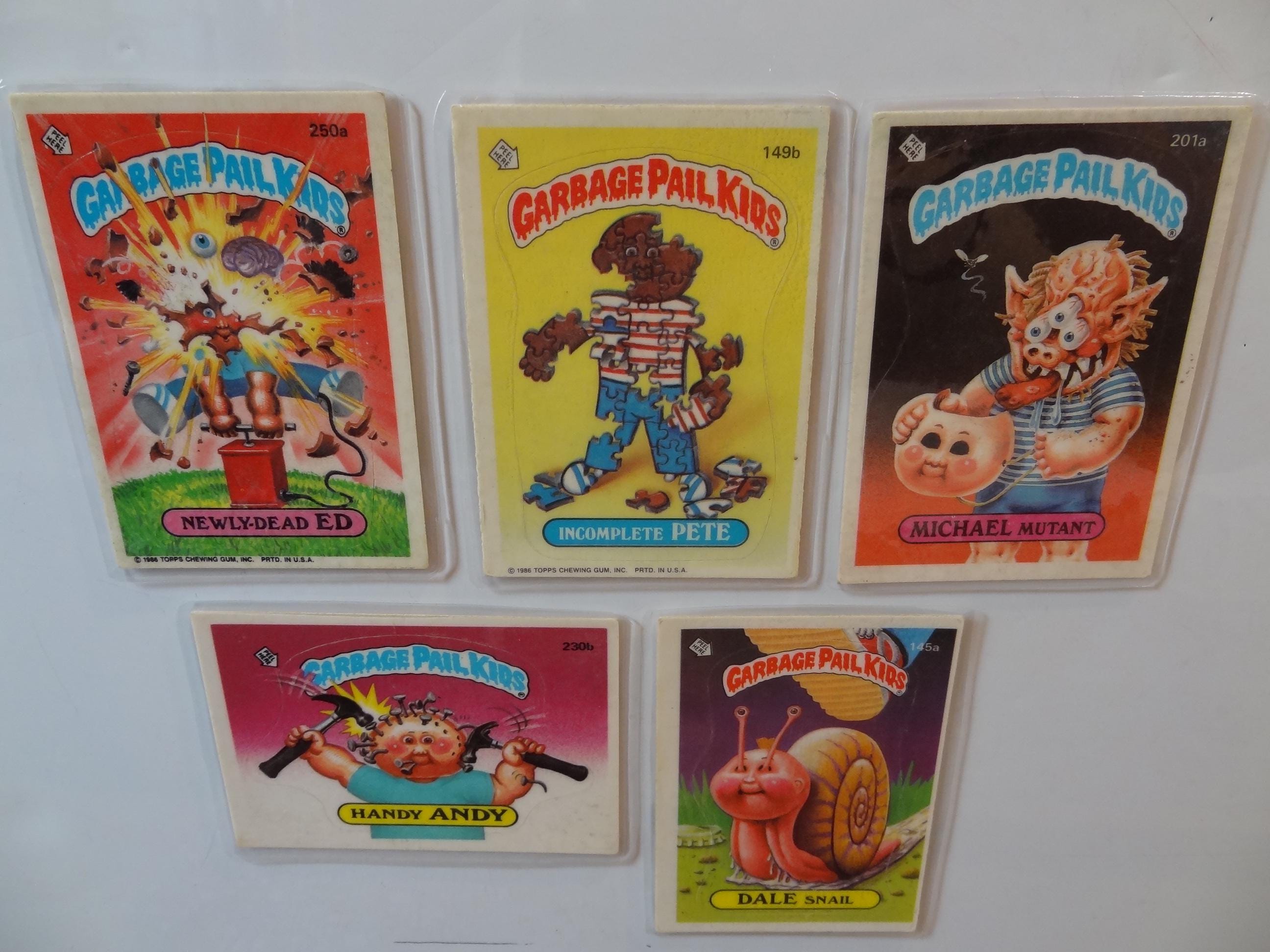 Garbage Pail Kids Magnets (set of 5) Newly-Dead Ed, Handy Andy, Dale Snail, Incomplete Pete - Thumbnail 2