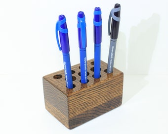 Red Oak Pen Holder - Pen Display - Wooden Pen Holder - Tool Holder - Office Decor - Display Stand - Wooden Organizer