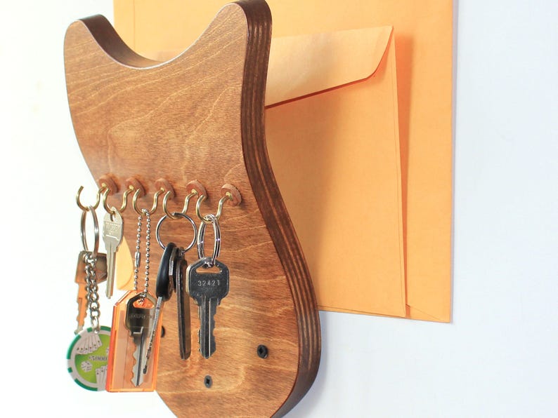 Key Holder Mail Organizer Curved Plywood Entryway Etsy