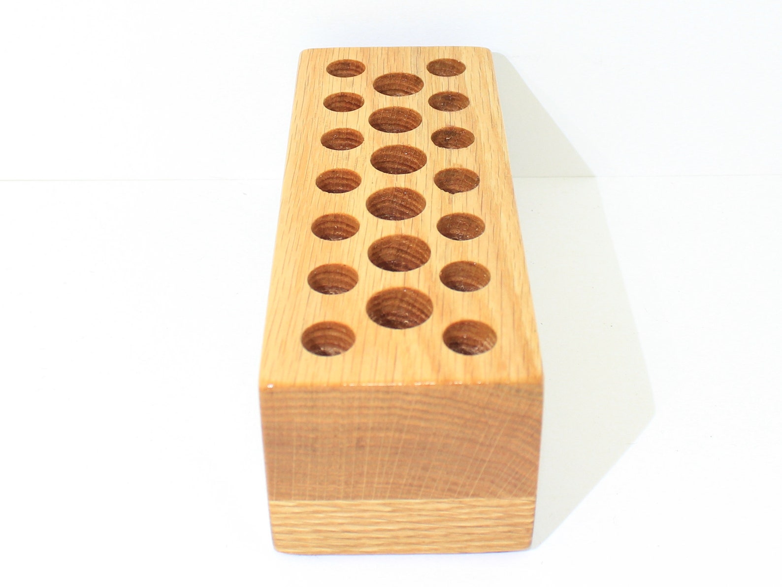 Red Oak Wooden Marker Holder Pen Display Stylus Display Etsy