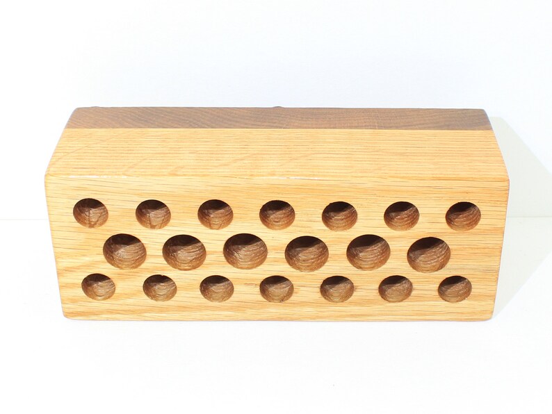 Red Oak Wooden Marker Holder Pen Display Stylus Display Etsy