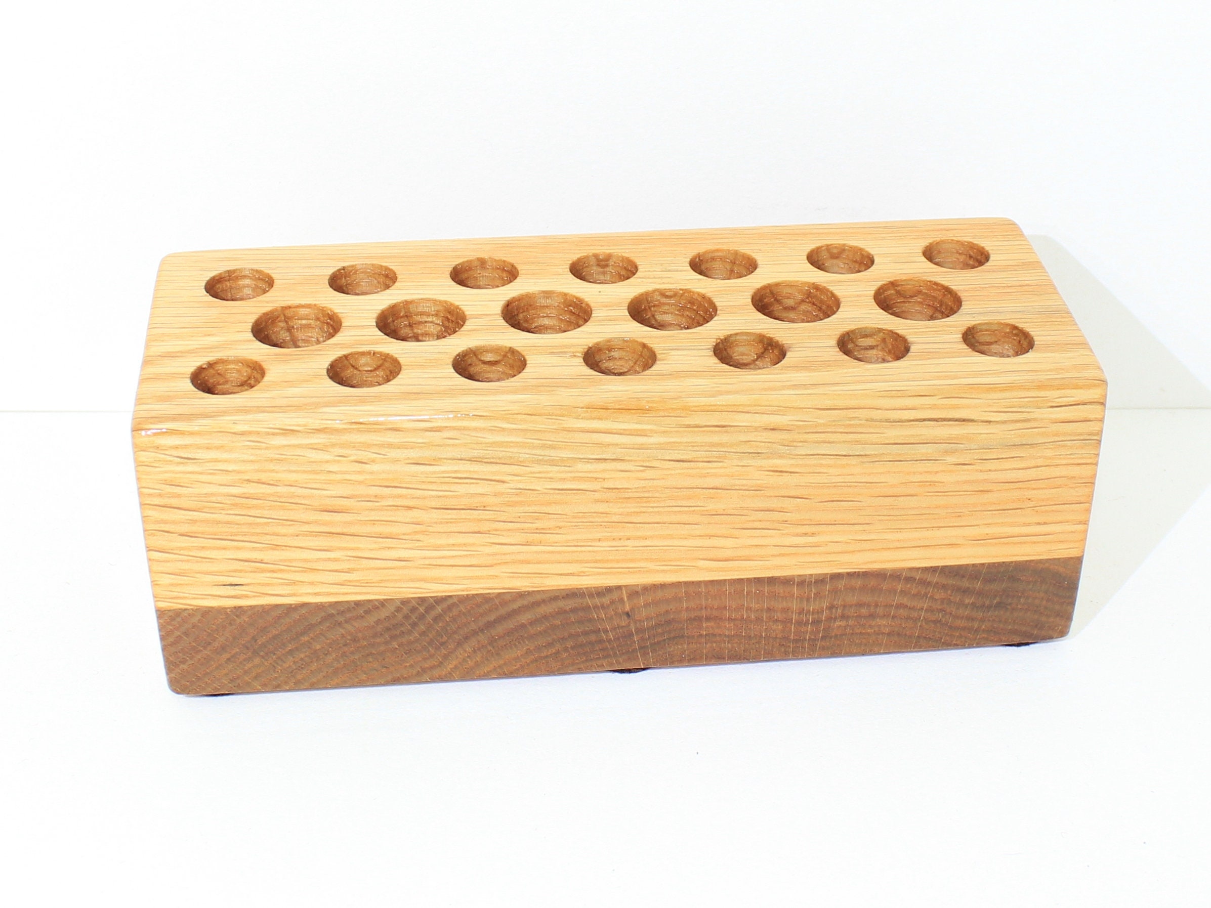 Red Oak Wooden Marker Holder Pen Display Stylus Display Etsy