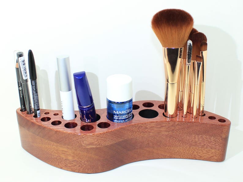 Valentine#39;s Day Gift - Makeup Holder - Exotic Wood - Purple Valentine#39;s Day Gift - Makeup Holder - Exotic Wood - Purple