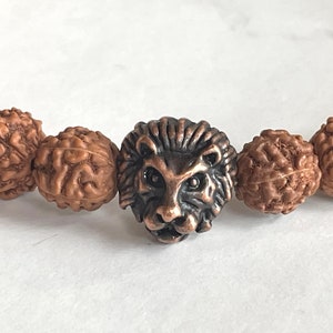 Lion Men Bracelet, Lion King Movies, Natural Jasper, Rudraksha Beads, Father's Day Gift, Brown Gemstone, Gift for Dad, Men Bracelet, Energy image 5