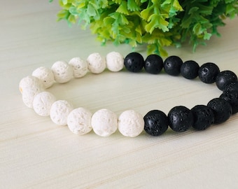 Yin Yang Bracelet, Black and White Gems, Grounding Bracelet, Tai Chi for Men, Chinese Tai Chi, Great Art Bracelet, Two Extremes Bracelet Zen