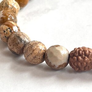 Lion Men Bracelet, Lion King Movies, Natural Jasper, Rudraksha Beads, Father's Day Gift, Brown Gemstone, Gift for Dad, Men Bracelet, Energy image 3