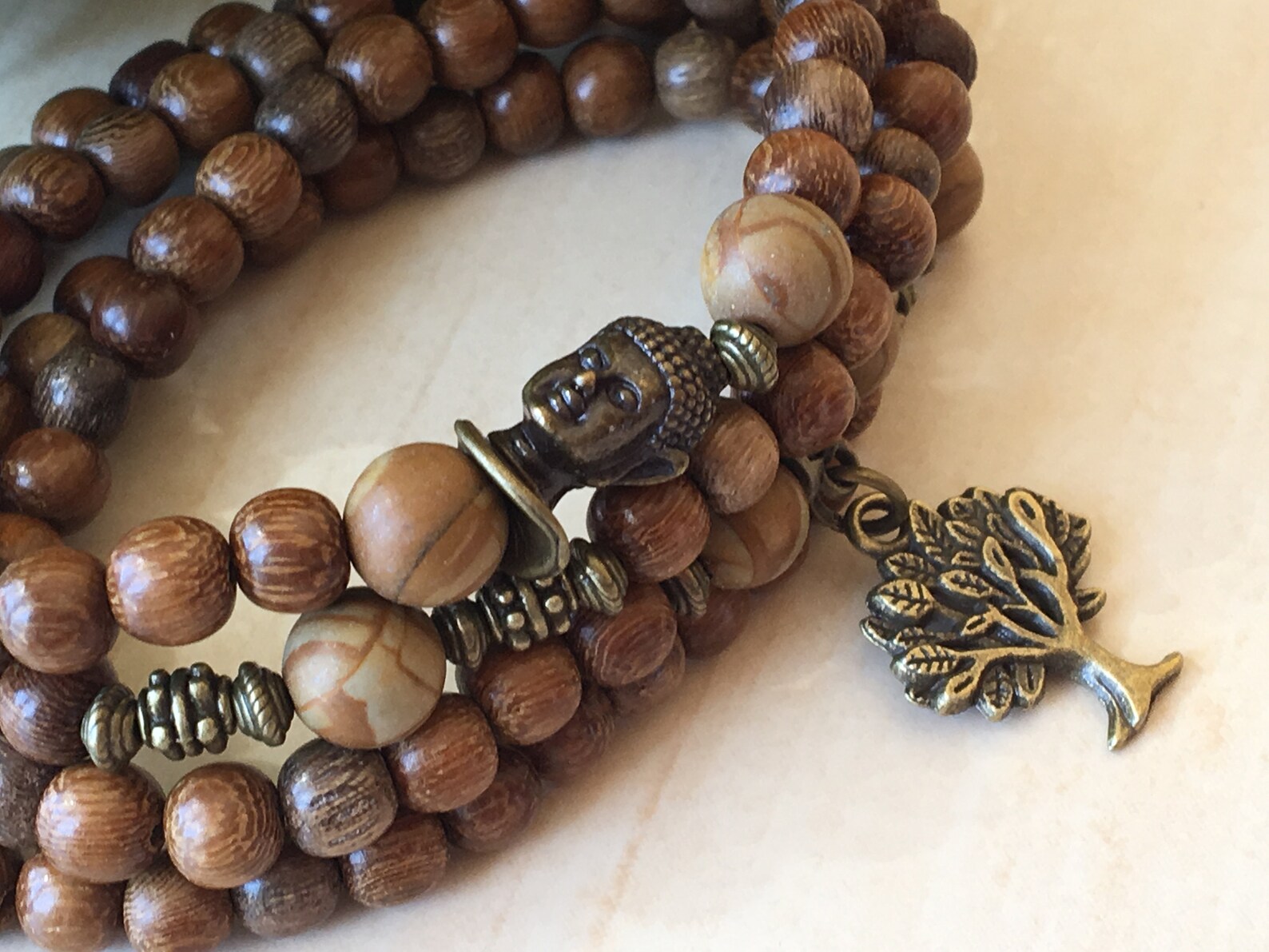 108 Prayers Beads Mother Friend Gift Natural Wood Beads Etsy