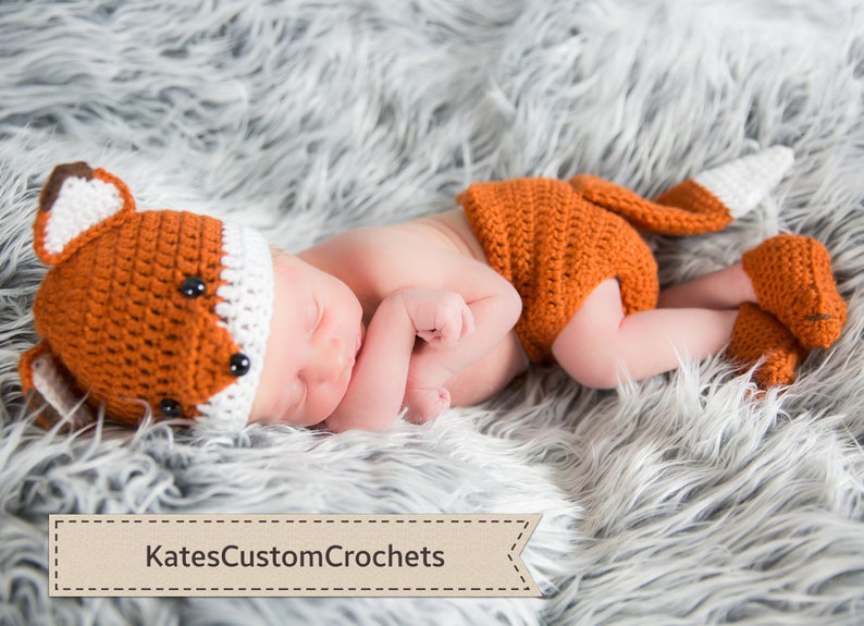Crochet Newborn Fox Outfit Baby Girl or Boy Woodland Costume Etsy UK