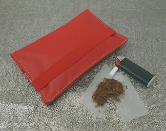Tobacco holder red, tobacco man, smoker case