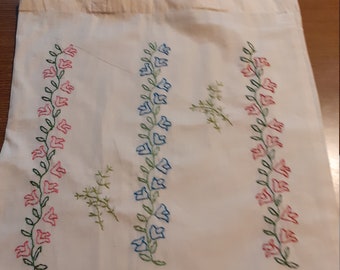 Hand embroidered cotton bag