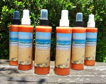 All Natural Body Shimmer Spray- Breezy Cashmere Scent- Made With An Aloe- Rose Water- & Neroli Water Base- Beach Body Shimmer