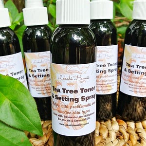 Tea Tree and Rose Water Toner- Makeup Setting Spray- For Problematic Skin Types- Orange Blossom Water- 4 oz. Alcohol Free Hydrosol-