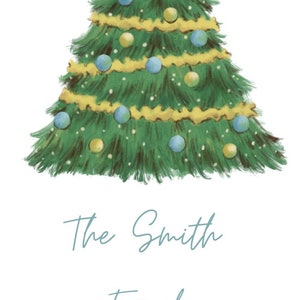 Blue Christmas Tree Gift Tag