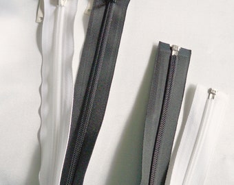 Separating Zippers, Variety Bundle of Four, Coats & Clark, Long and Short