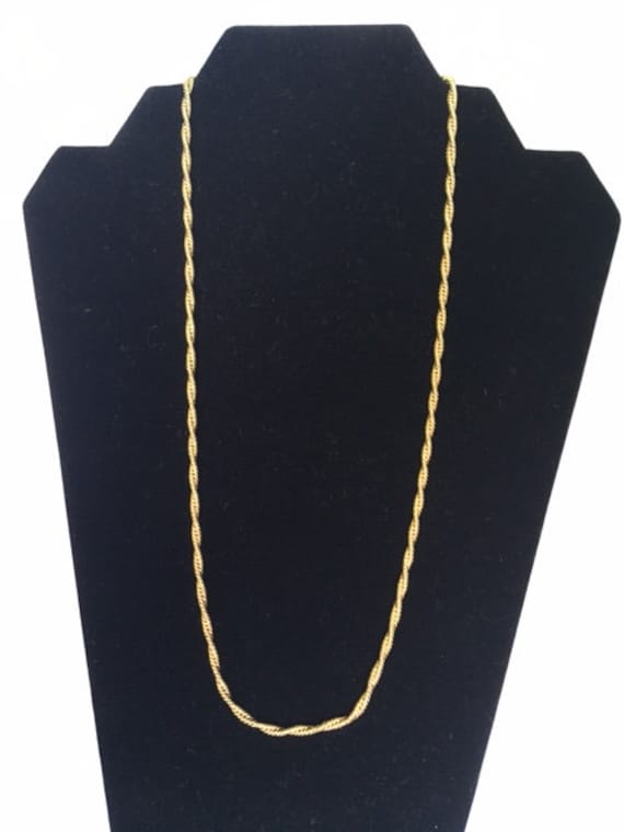 Costume Jewelry, Vintage 1990's, Long Double Twisted Chain, 18ct