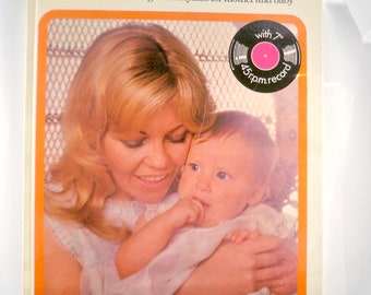 Children's Lullabies, Kiddicraft UK Vintage Book of Cradle Songs, 1970's Hardcover with 45 rpm Vinyl Record, Never Used