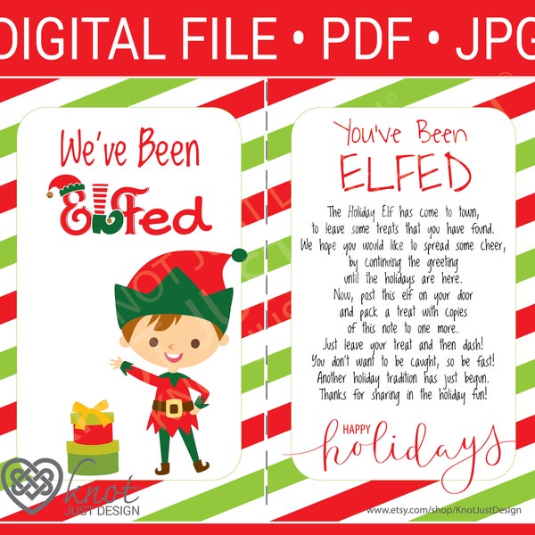 You've been, I've been, We've been Elfed - Turn your wine fairy into an Elf fairy! digital download, Letter-pdf, jpeg,Christmas,holiday fun!