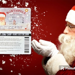 Santa’s License | Santa&#39;s Lost ID License | Santa’s Driving License | Santa’s Sled Flying License