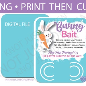 Bunny Bait Card PNG - fichier imprimable téléchargeable - nourriture pour lapin de Pâques, impression puis découpe fichier PNG, bricolage, carte de Pâques, Cricut, Silhouette