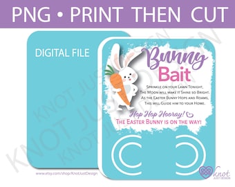 Bunny Bait Card PNG - Downloadable Printable file - Easter Bunny Food, Print then cut PNG file, DIY, Easter Card, Cricut, Silhouette