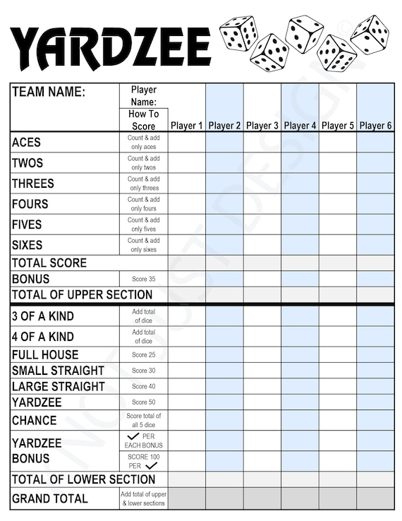 This score pad makes it easy to keep track of scores for the game 500. Free  to download and print