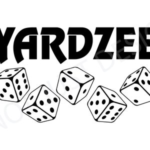 Yardzee Decal with Dice - Vinyl Decal - Select Color and Size - Free Shipping