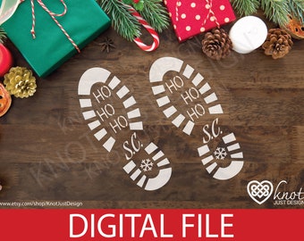 Santa Boot Foot Prints & Elf Bootie Prints - Digital Download - Instant file - SVG, PNG, Christmas, Cricut, Silhouette, Holiday Fun!