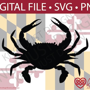 Maryland Blue Crab SVG - Digital file - Great for Cricut/Design Space & Silhouette cutting machines - SVG PNG