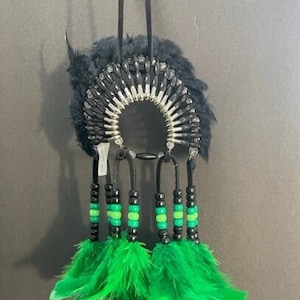 FOREST DEW, Mini Head Dress Car Charm Rear View Mirror, Car Ornament, Rear View Mirror Ornament, Truck Accessories, Car Accessories