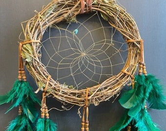 Hunter GREEN Grapevine Wreath Hand Made in the USA of Cherokee Heritage and Inspiration