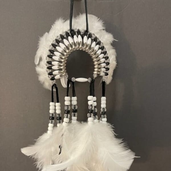 WONDERFUL DAY Mini Head Dress Hand Made in the USA of Cherokee Heritage and Inspiration