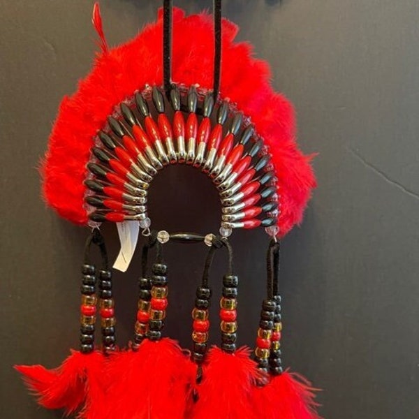 BRAVEST CHIEF Mini Head Dress Hand Made in the USA of Cherokee Heritage and Inspiration