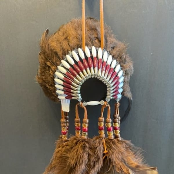 MOUNTAIN BERRY Mini Head Dress Hand Made in the USA of Cherokee Heritage and Inspiration