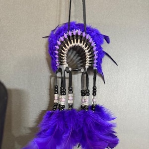 RESTING LAKE, Mini Head Dress Car Charm Rear View Mirror, Car Ornament, Rear View Mirror Ornament, Truck Accessories, Car Accessories