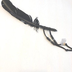 Single Black Feather Smudge Fan,  Smudge Fan, Smudge Fans, Ceremonial Fans, Altar Supplies, Ceremonial Fans