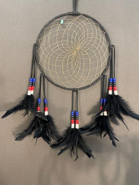DREAMCATCHER ヨントン 限定 インセンネッコ ダミ Cherokee Nation Dream Catcher: Black Leather, Turkey Feathers - Etsy