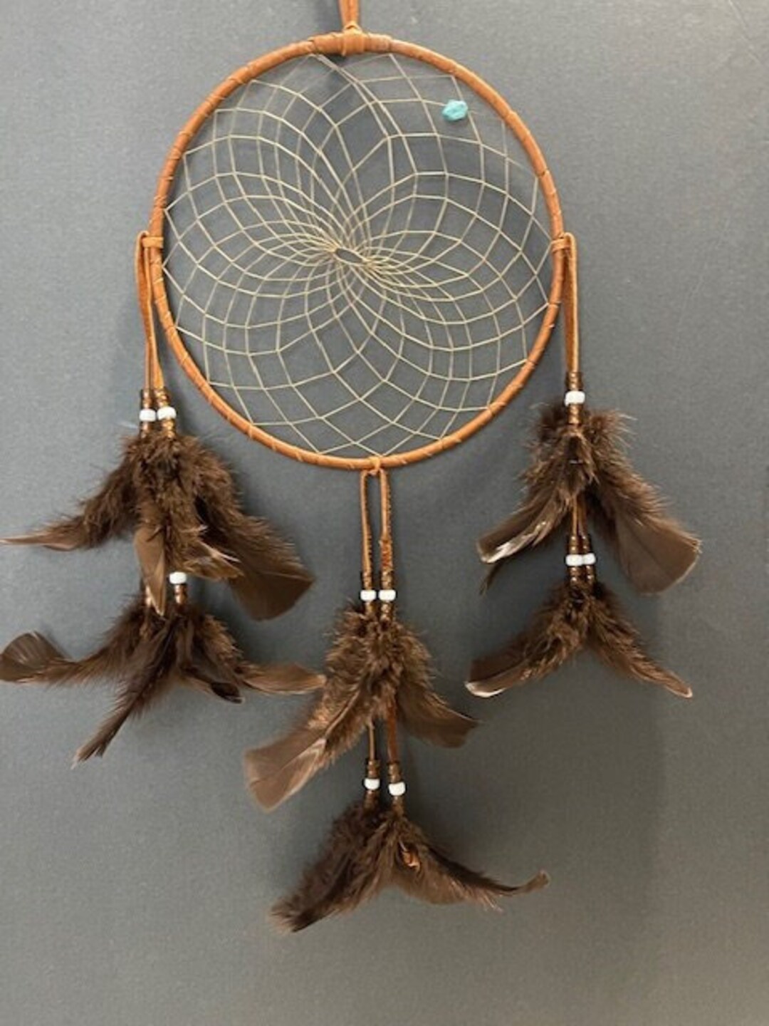 TRADITIONAL HOME Dream Catcher With Brown Feathers, Native American
