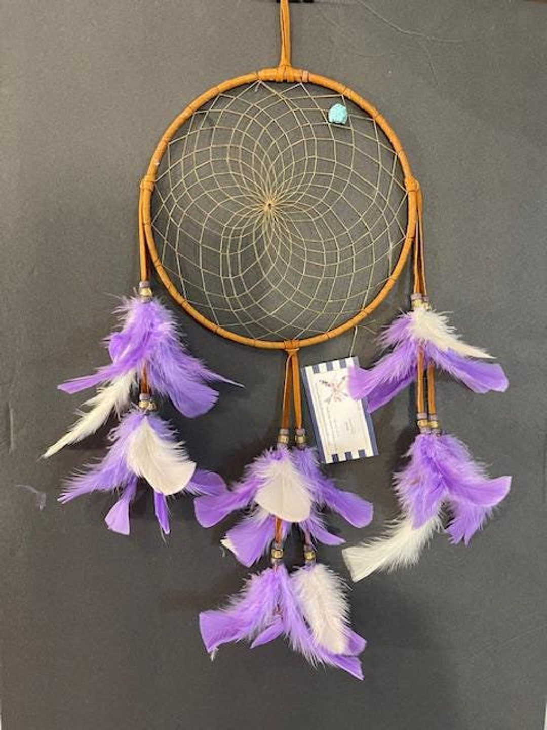 MY PEACE Dream Catcher With Lavender and White Feathers, Native