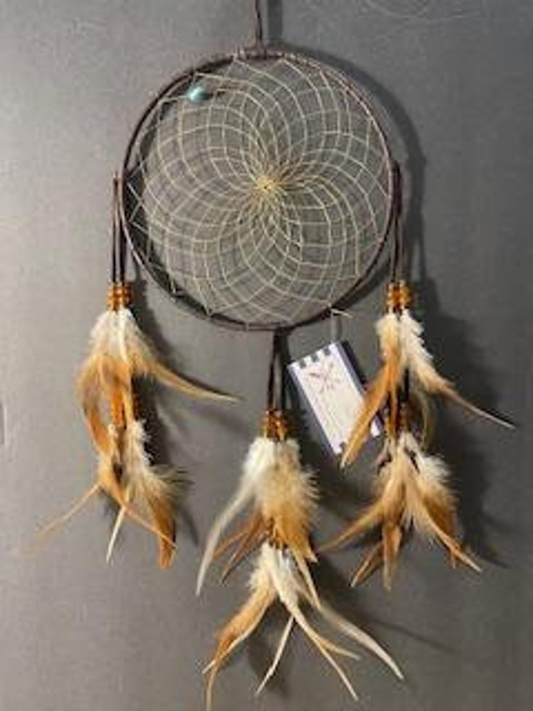 DEER RUNNING Dream Catcher Natural Feathers Etsy