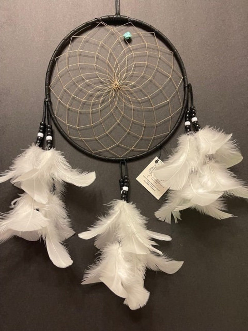 INFINITE BEAUTY Black and White Dream Catcher, Native American Dream