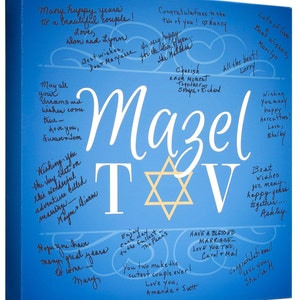 Bar MitzpahBat Mitzvah Mazel TovCustom Sign-In CanvasPersonalized Guest Book image 1